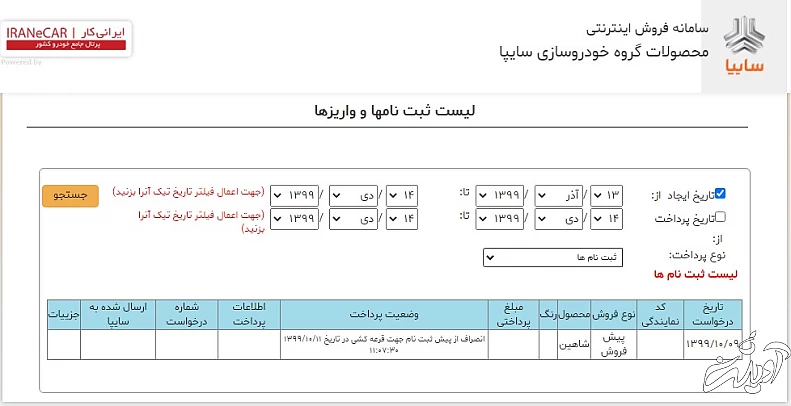 نتایج قرعه کشی سایپا